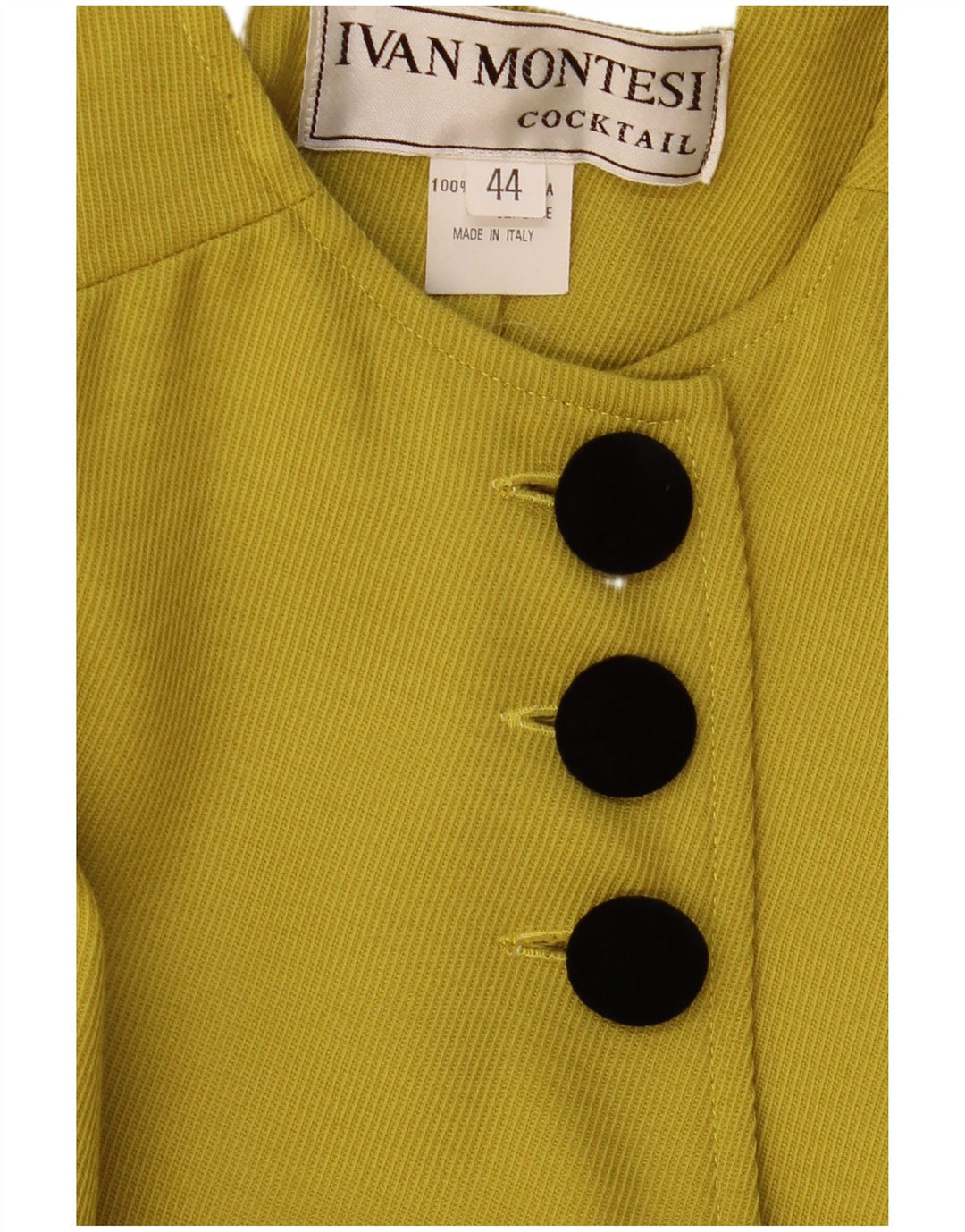Abrigo vintage de gran tamaño para mujer IT 44 Lana amarilla media