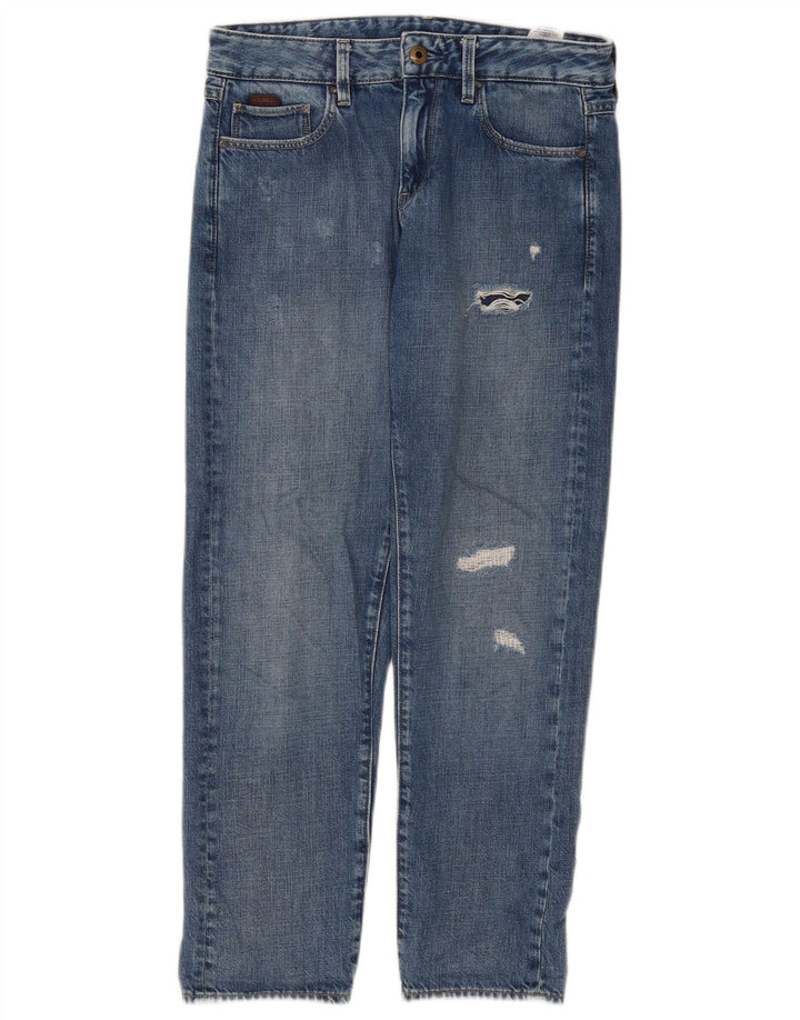 Vaqueros rectos desgastados para mujer G-Star W24 L30 Algodón azul