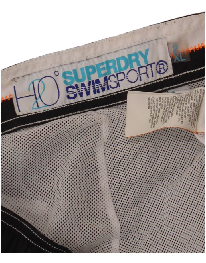 Superdry Shorts De Baño Gráficos Para Hombre 2XL Poliéster Negro