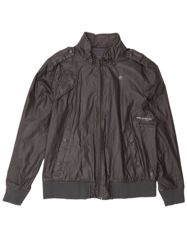 G-Star Chaqueta Bomber Militar para Hombre UK 40 Grande Algodón Negro