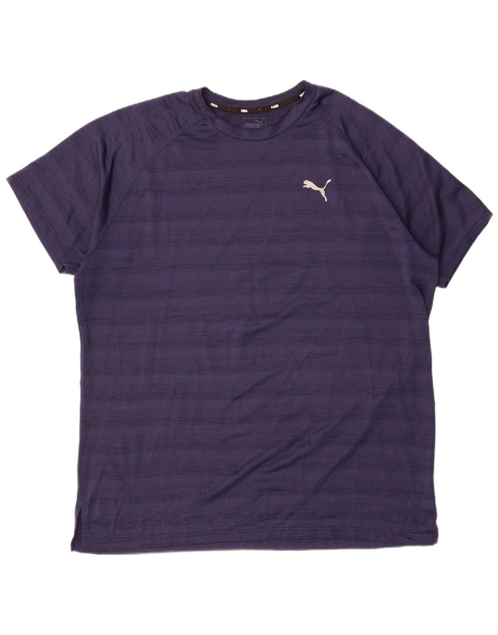 PUMA Camiseta para hombre Top 2XL Azul marino a rayas