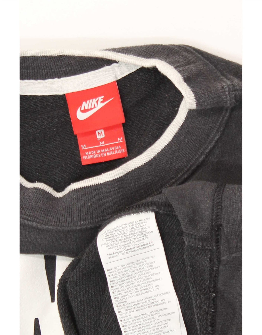 Nike - Sudadera extragrande para mujer, talla 40, talla mediana, algodón negro