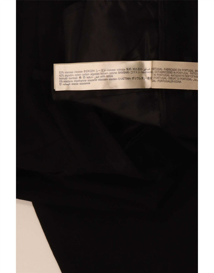 Massimo Dutti Pantalón Corto Recto Mujer EU 40 Medium W30 L24 Negro
