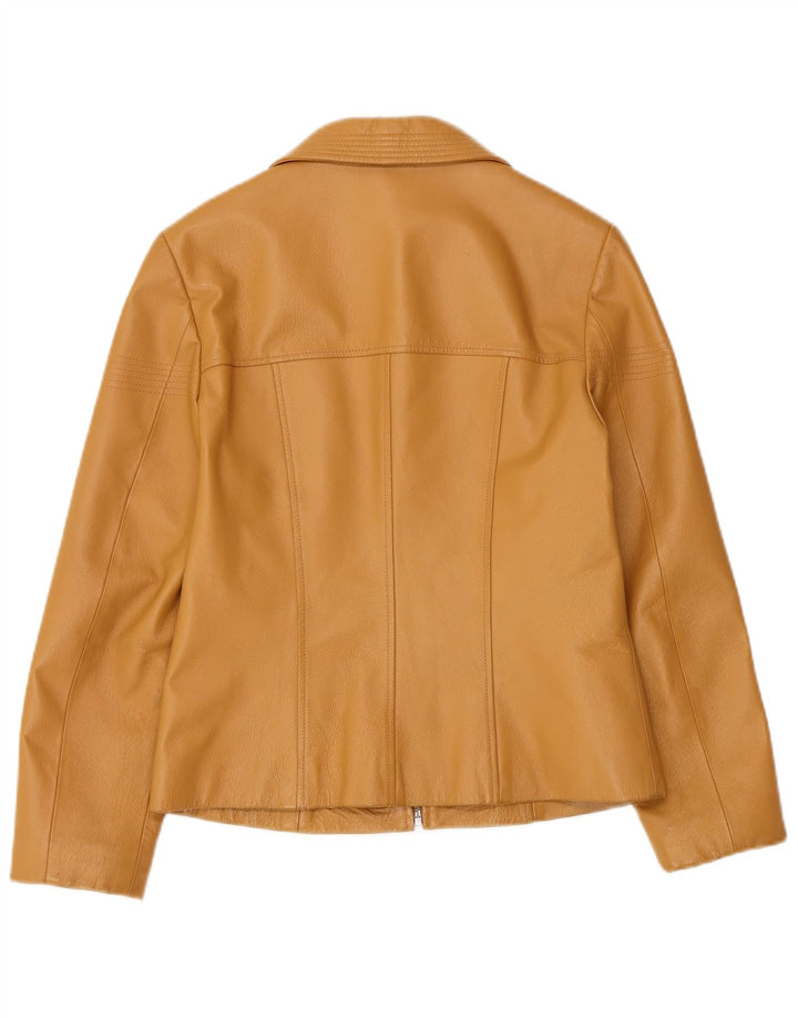 TOGETHER Chaqueta de cuero para mujer UK 8 Small Cuero beige