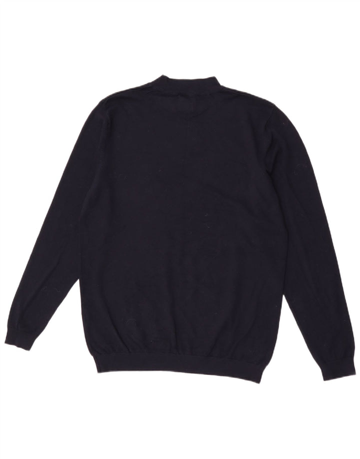 Zara Hombre Jersey Cuello Redondo Viscosa Azul Marino Medio