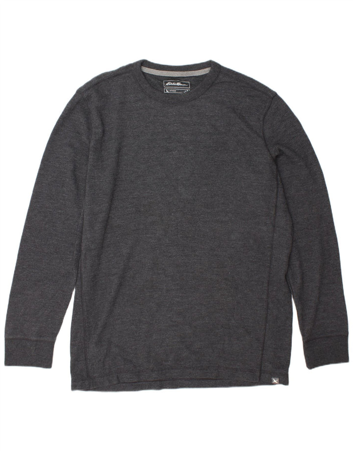 EDDIE BAUER Top para hombre manga larga algodón gris grande