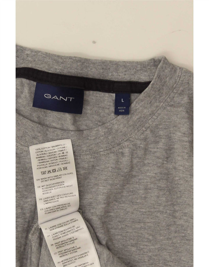 Gant Camiseta Gráfica Para Hombre Top Grande Gris Algodón