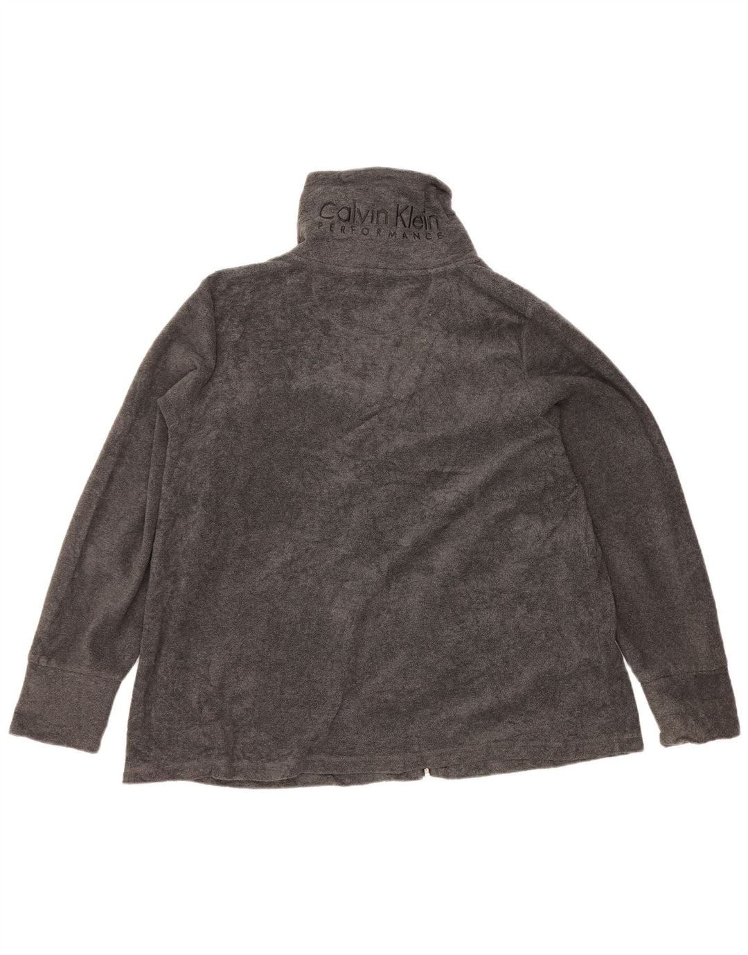 Calvin Klein Chaqueta de forro polar gráfica para mujer UK 20 2XL Poliéster gris