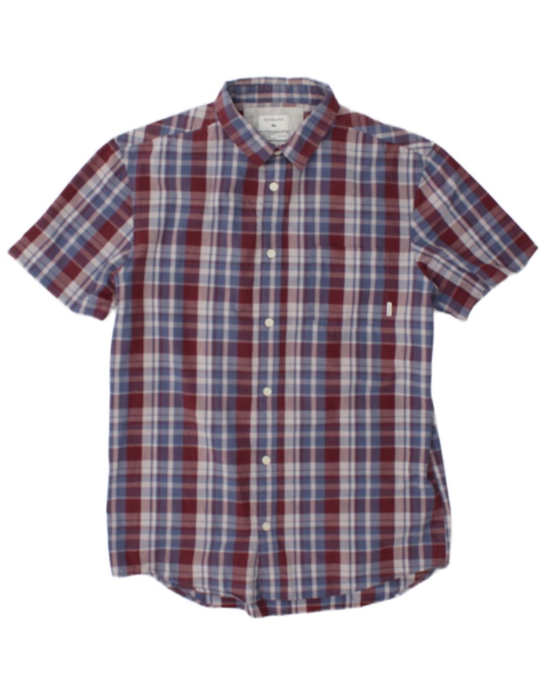 Quiksilver Camisa de manga corta para hombre Medium Multicolor Check Cotton