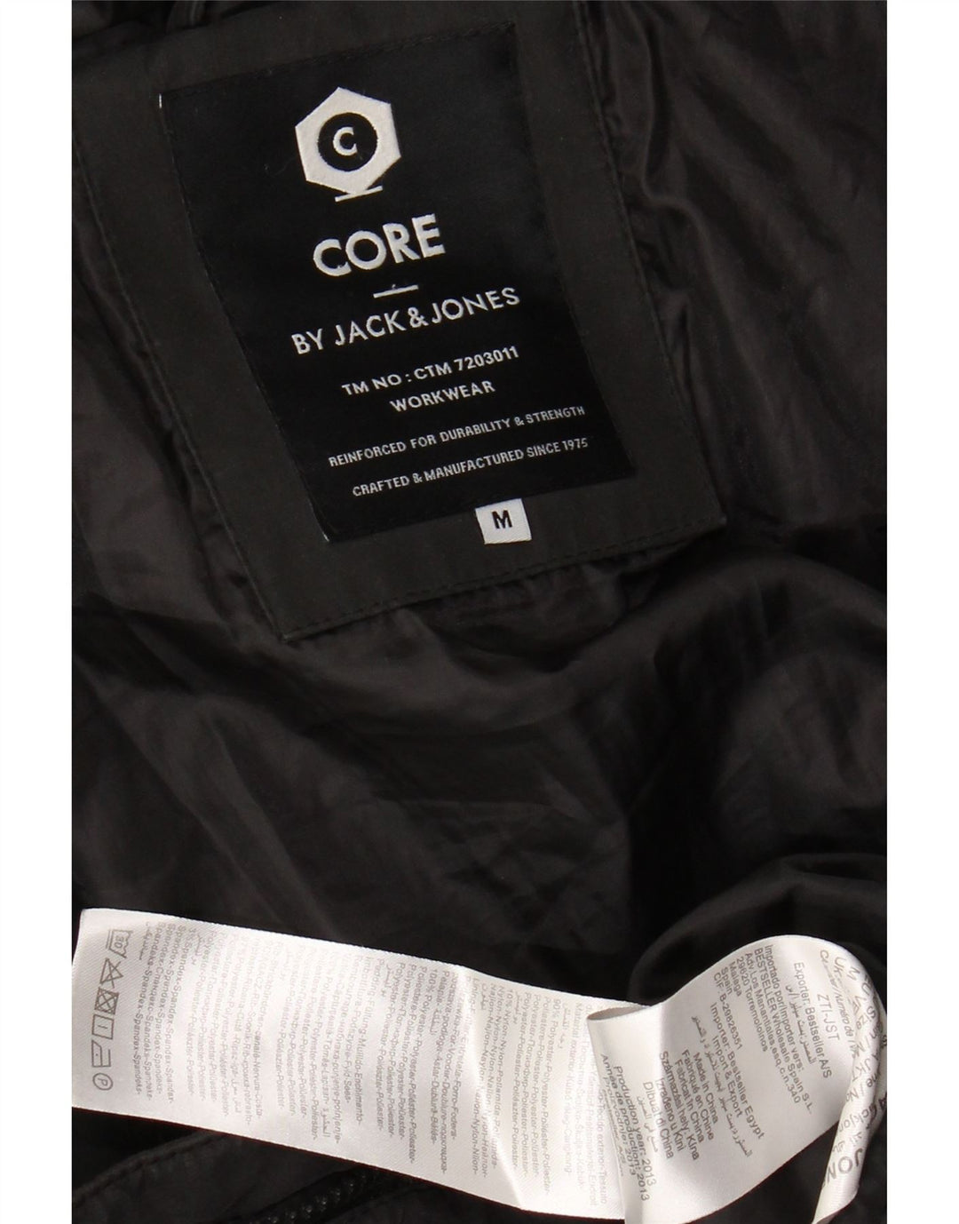 JACK & JONES Chaqueta acolchada con capucha para hombre ES 38 Mediana Negro Poliéster