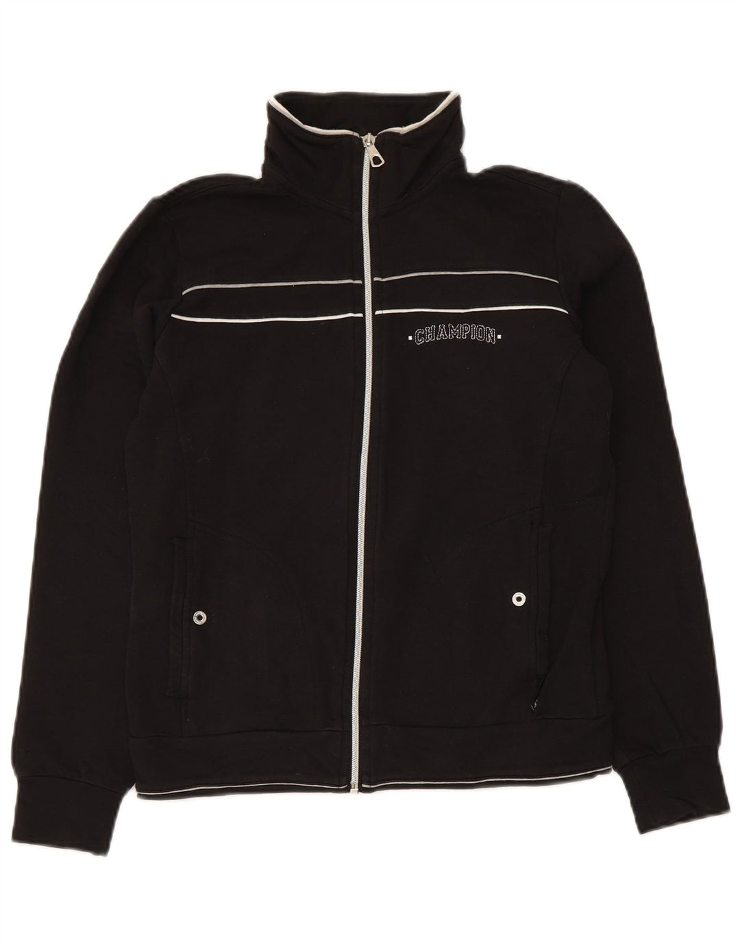 Champion Chaqueta de chándal para mujer UK 10 Small Black Cotton