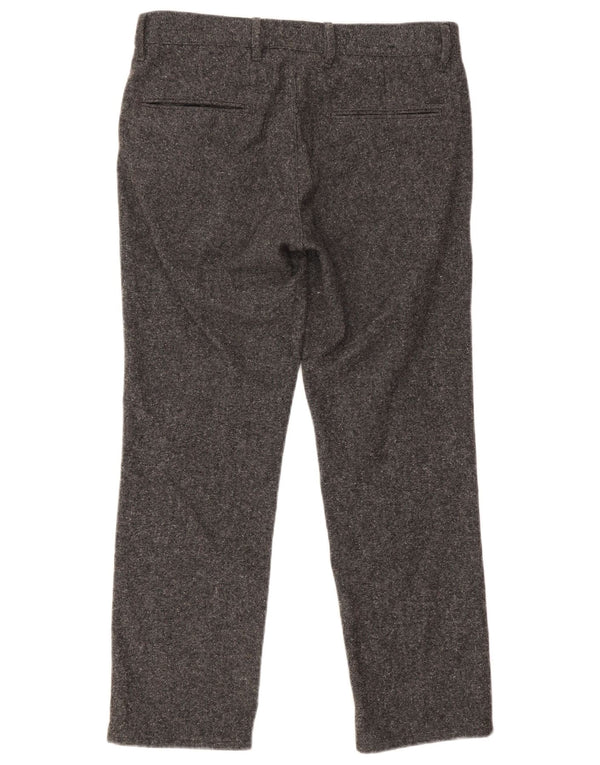 Pantalones de traje rectos Hugo Boss para hombre W33 L28 Lana moteada gris