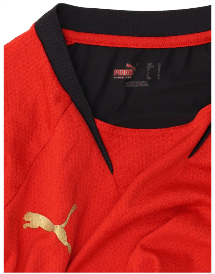 Puma Camiseta gráfica para hombre Top Small rojo color block