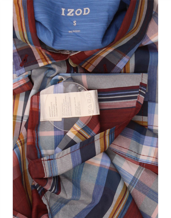 Camisa Izod Hombre Manga Corta Small Cuadros Multicolor Poliéster