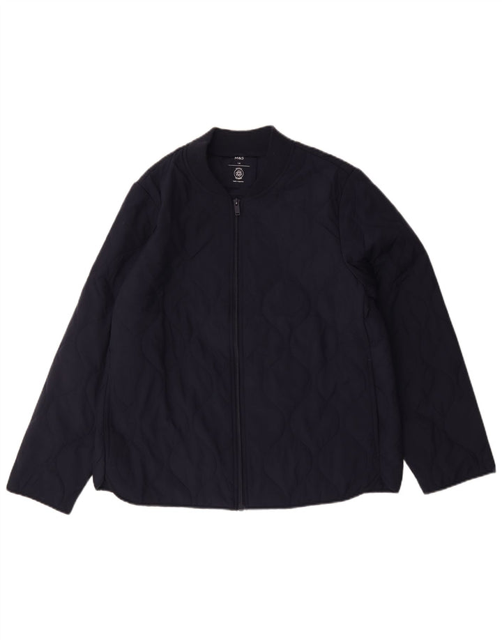Marks & Spencer Chaqueta acolchada para mujer UK 44 Grande Poliéster azul marino