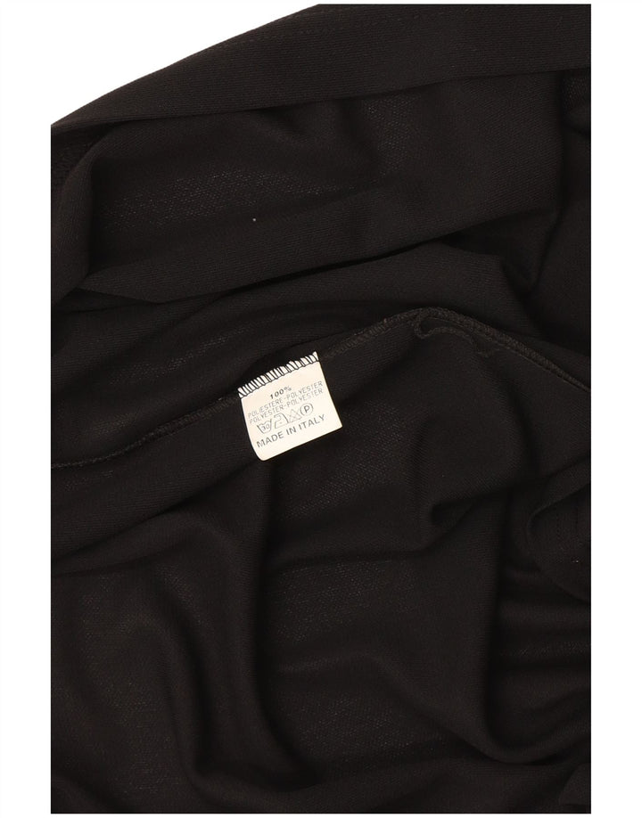 Vintage mujer manga larga Cardigan Top Reino Unido 16 poliéster negro grande