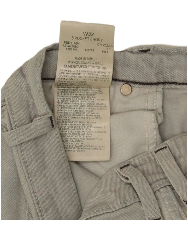 Lee Pantalones Cortos De Mezclilla Con 5 Bolsillos Para Hombre W32 Algodón Gris Medio