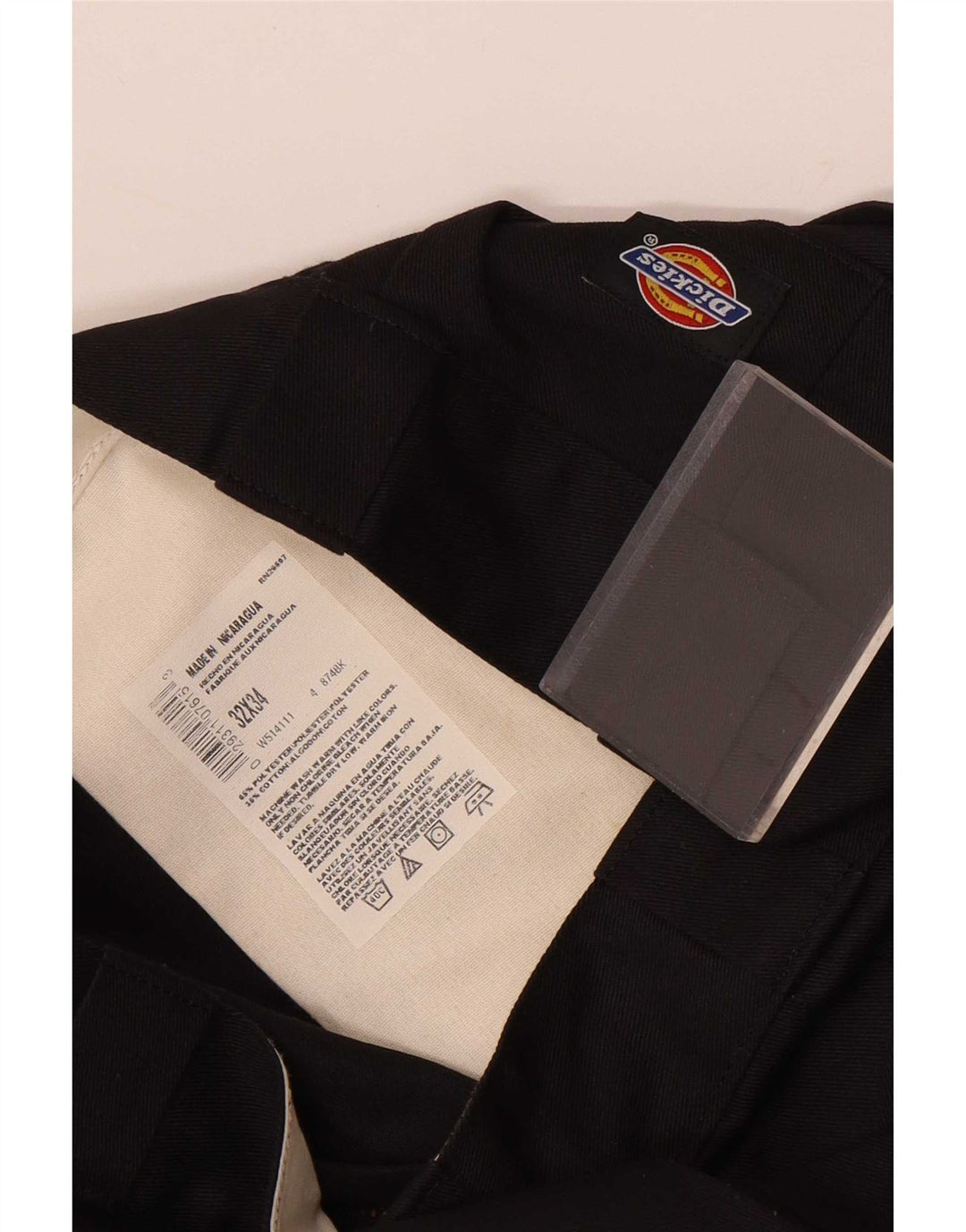 Dickies Pantalón chino recto para hombre W32 L34 Poliéster negro