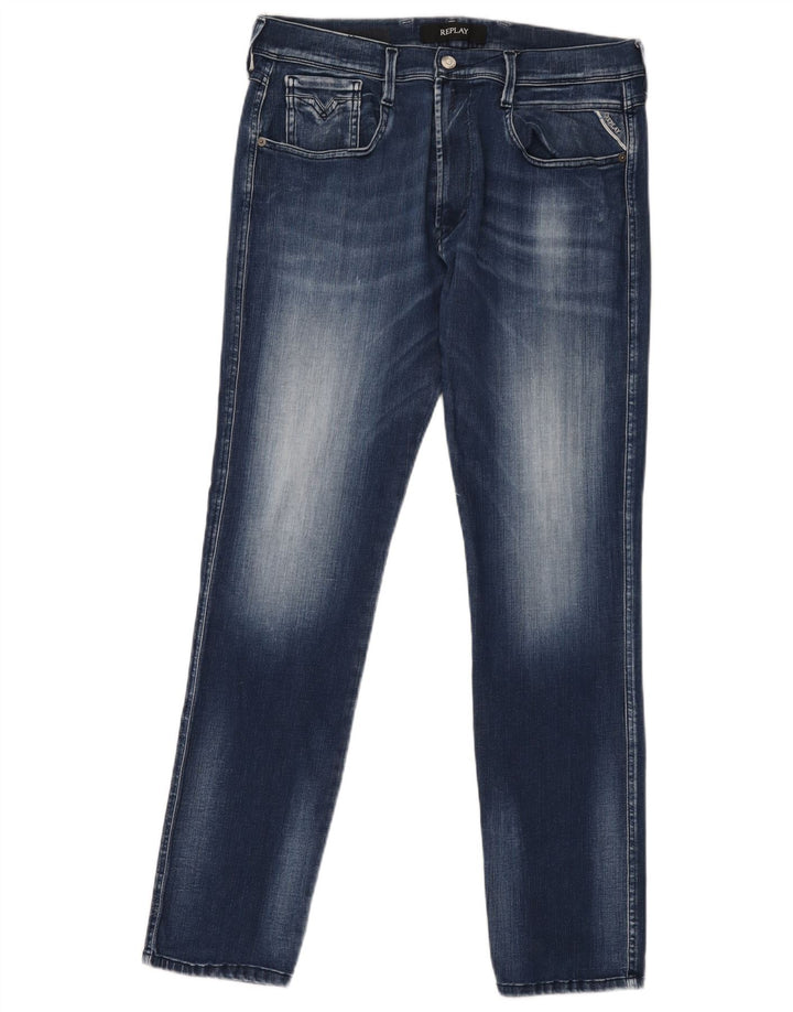 REPLAY Vaqueros Slim Mujer W34 L31 Azul Marino