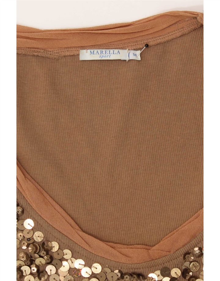 Marella - Camiseta sin mangas para mujer, talla 40, color marrón medio