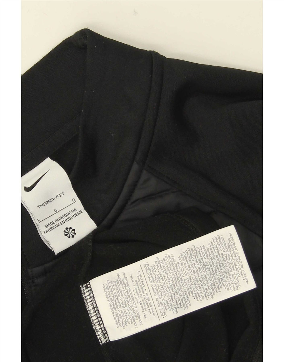 Nike - Chándal Therma-Fit con cremallera y cuello para hombre, talla grande, poliéster negro