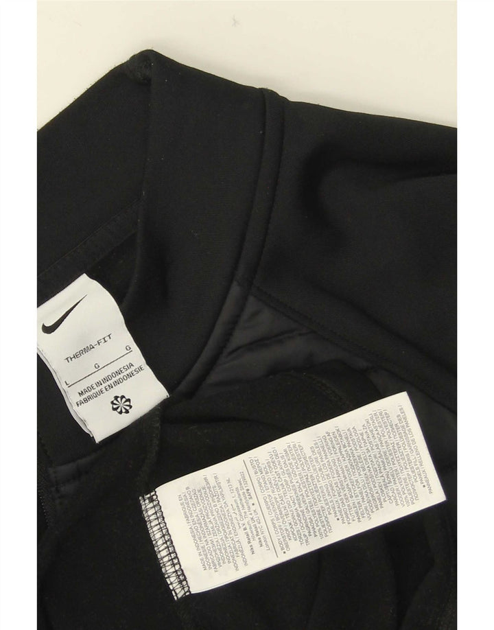 Nike - Chándal Therma-Fit con cremallera y cuello para hombre, talla grande, poliéster negro