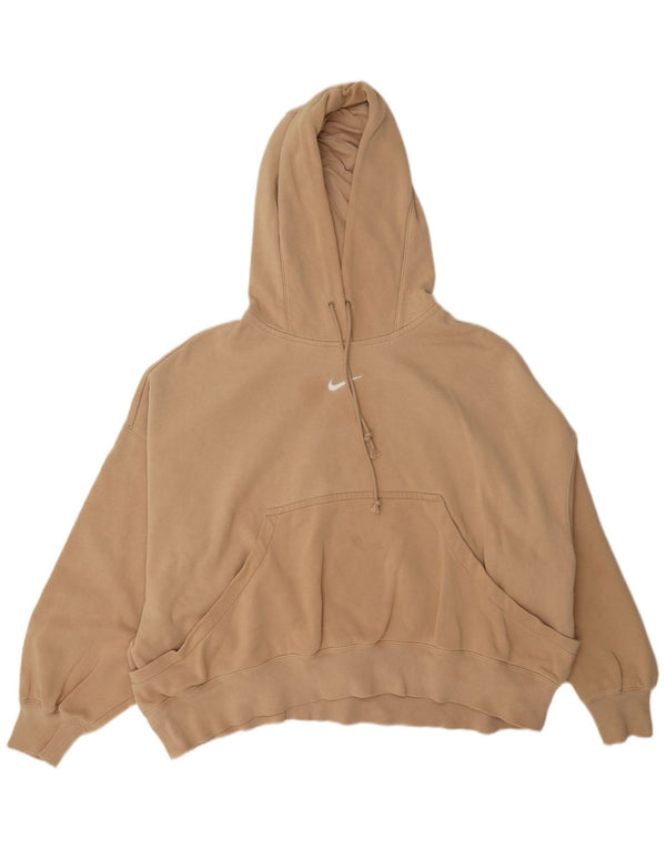 Nike - Jersey con capucha extragrande para mujer, talla grande, algodón beige