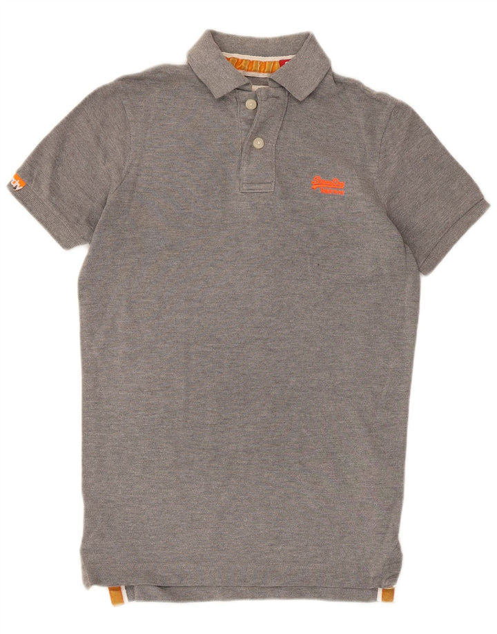 Superdry Polo Para Hombre De Algodón Gris Pequeño