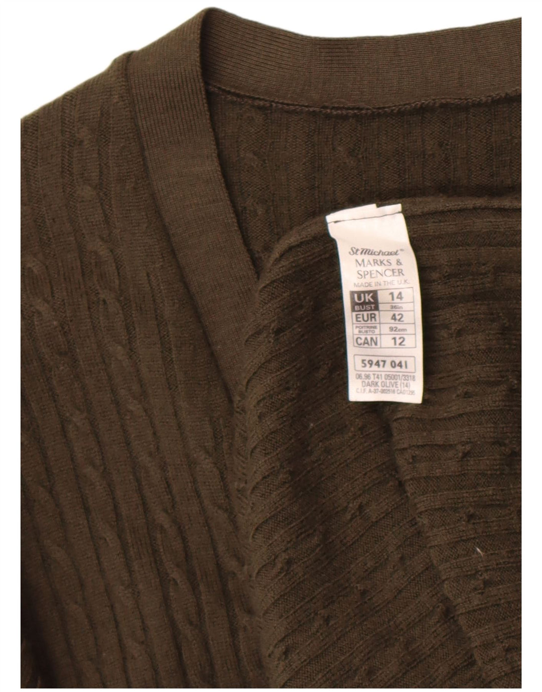 Marks & Spencer Suéter tipo cárdigan St. Michael para mujer Reino Unido 44 Grande Caqui