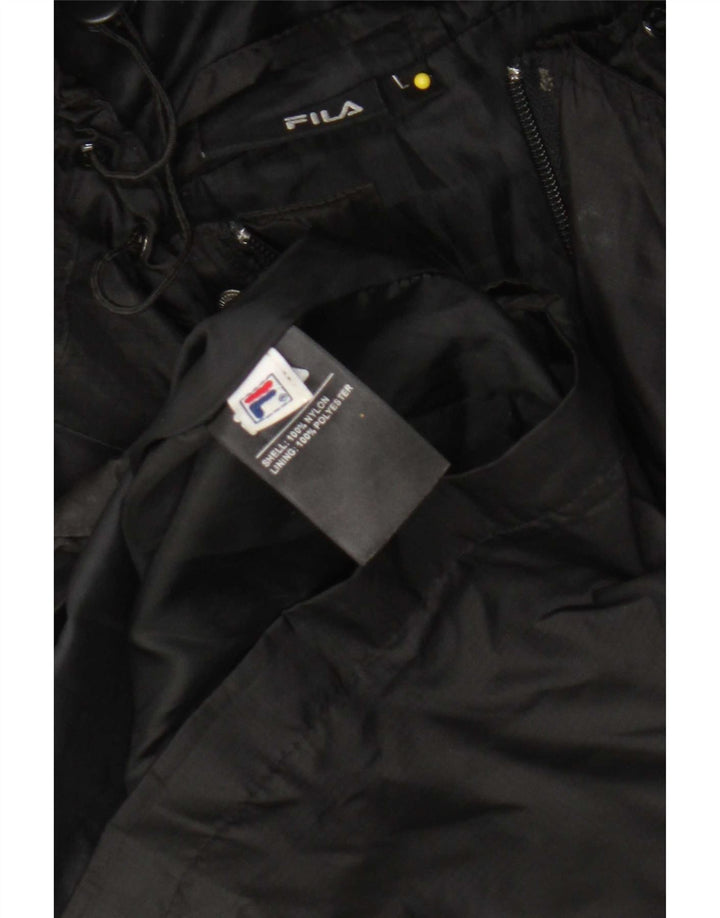 Fila Chaqueta impermeable con capucha para hombre UK 40 Large Nylon negro
