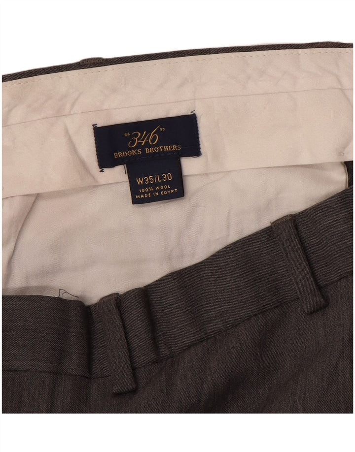 BROOKS BROTHERS Pantalón de traje recto 346 para hombre W35 L30 Lana gris