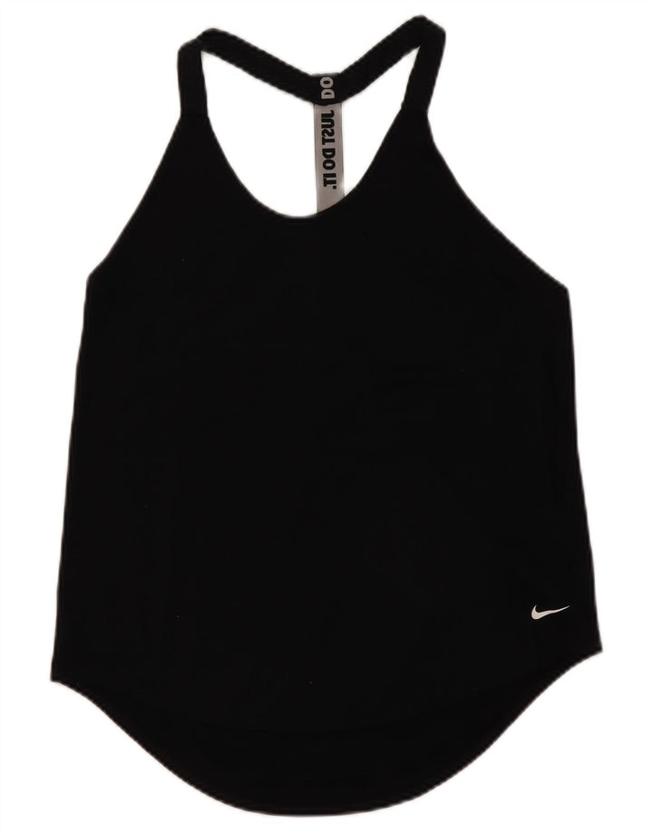 Nike Dri Fit Graphic Vest Top para mujer UK 12 Mediano Negro Poliéster