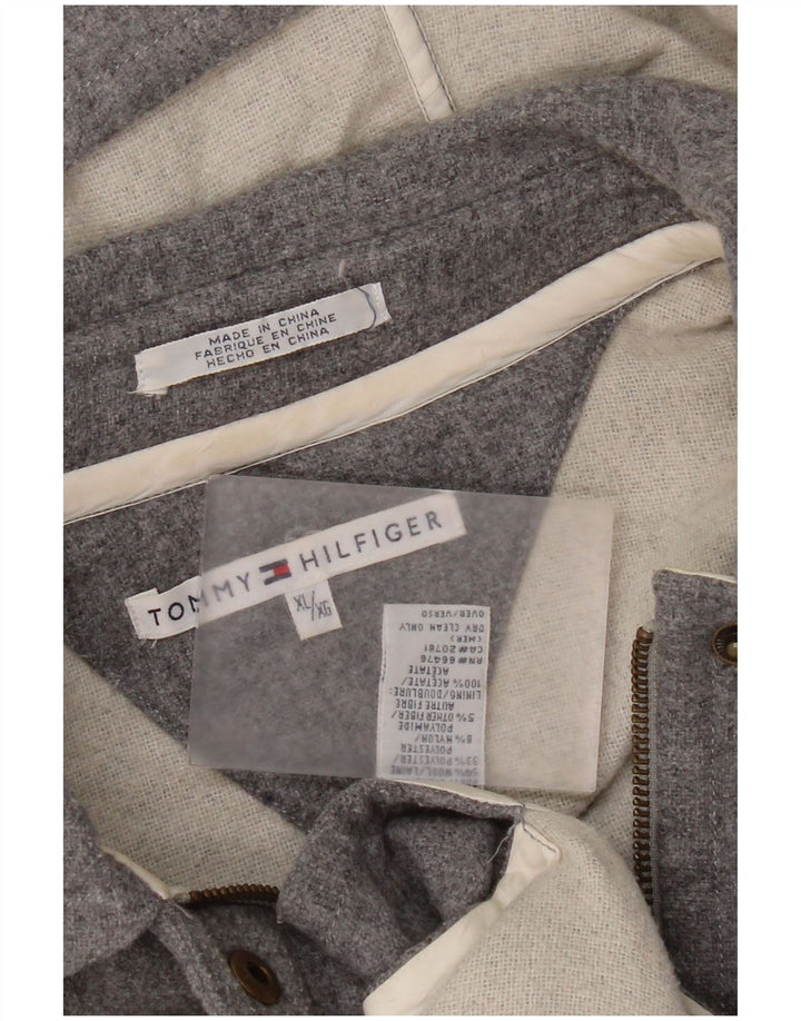 Tommy Hilfiger Abrigo con capucha para mujer UK 18 XL Lana gris