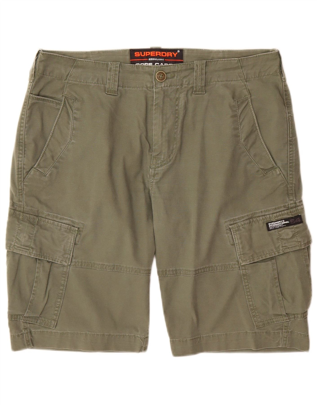 Superdry Shorts Cargo Para Hombre W32 Algodón Caqui Medio