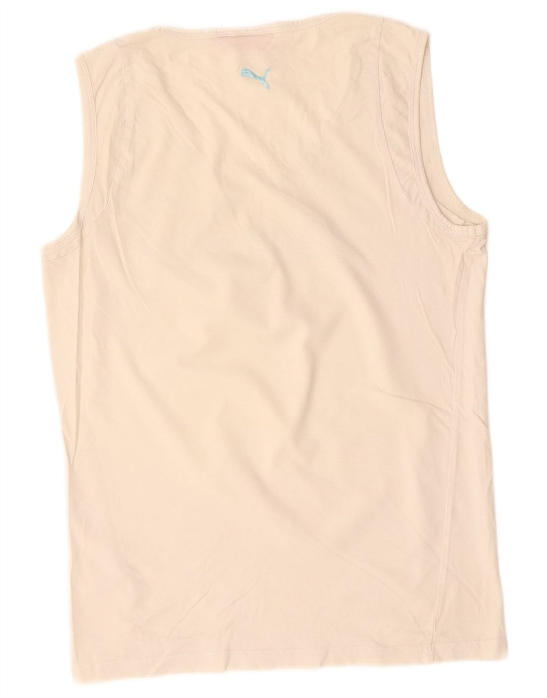 Puma Mujer Gráfico Chaleco Top UK 16 Grande Algodón Blanco