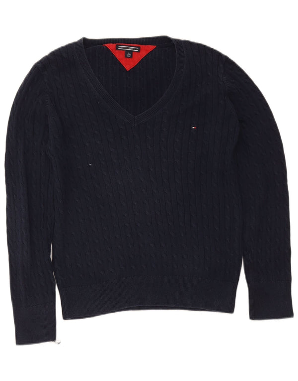 Tommy Hilfiger Suéter con Cuello en V para Mujer UK 40 XL Azul Marino