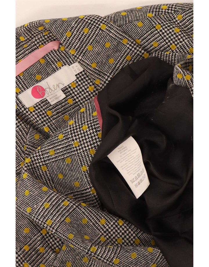 Boden Chaqueta tipo blazer con doble botonadura para mujer UK 10 Small Grey Spotted Wool