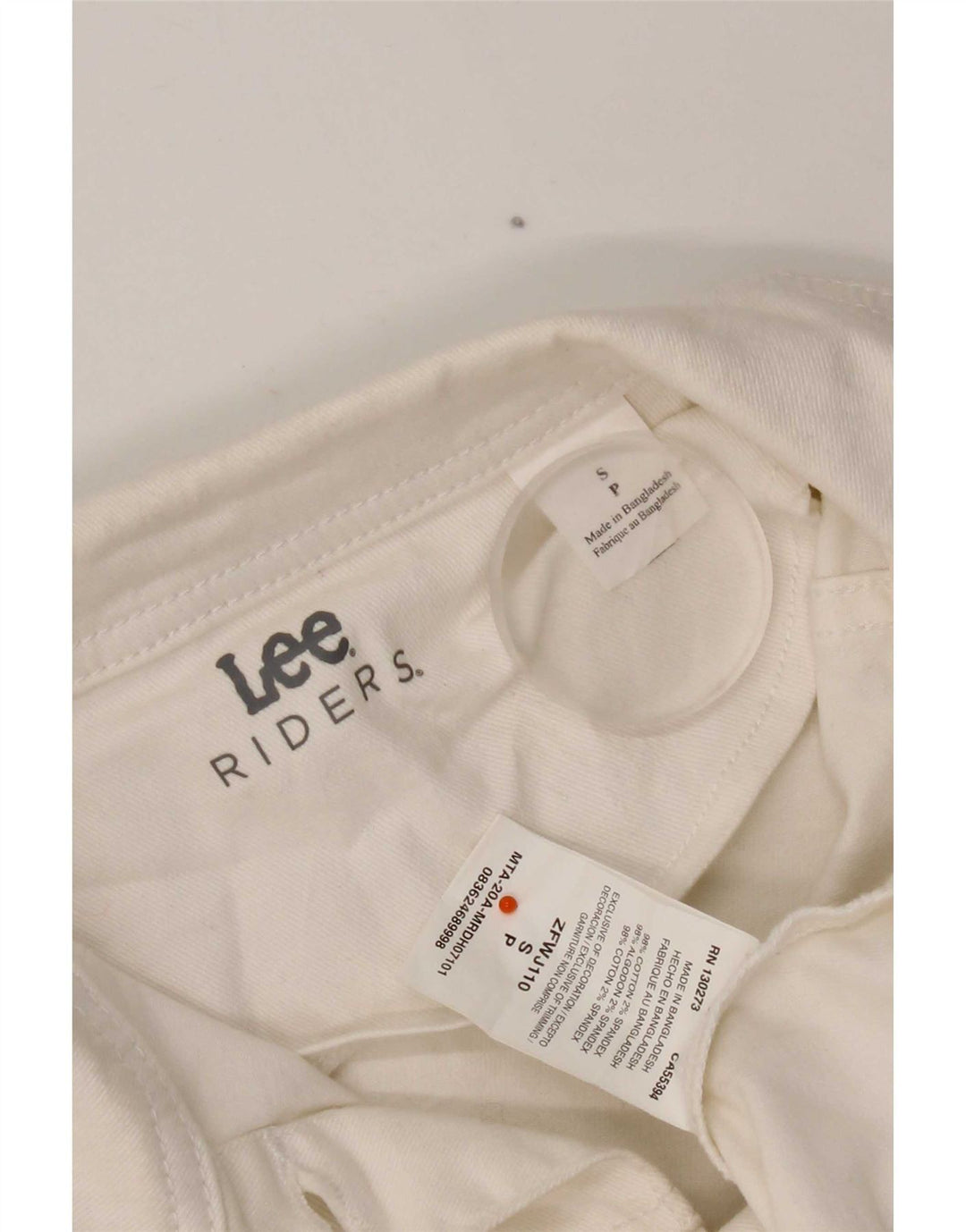 Lee Womens Riders Denim Jacket UK 10 Pequeño Algodón Blanco