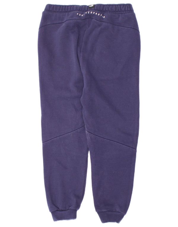 Puma - Pantalón de chándal gráfico para niño, 7-8 años, algodón, azul marino
