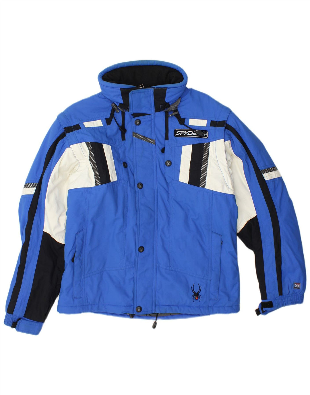 Spyder Chaqueta de esquí con capucha para niños 15-16 años XL Azul Colorblock Poliéster