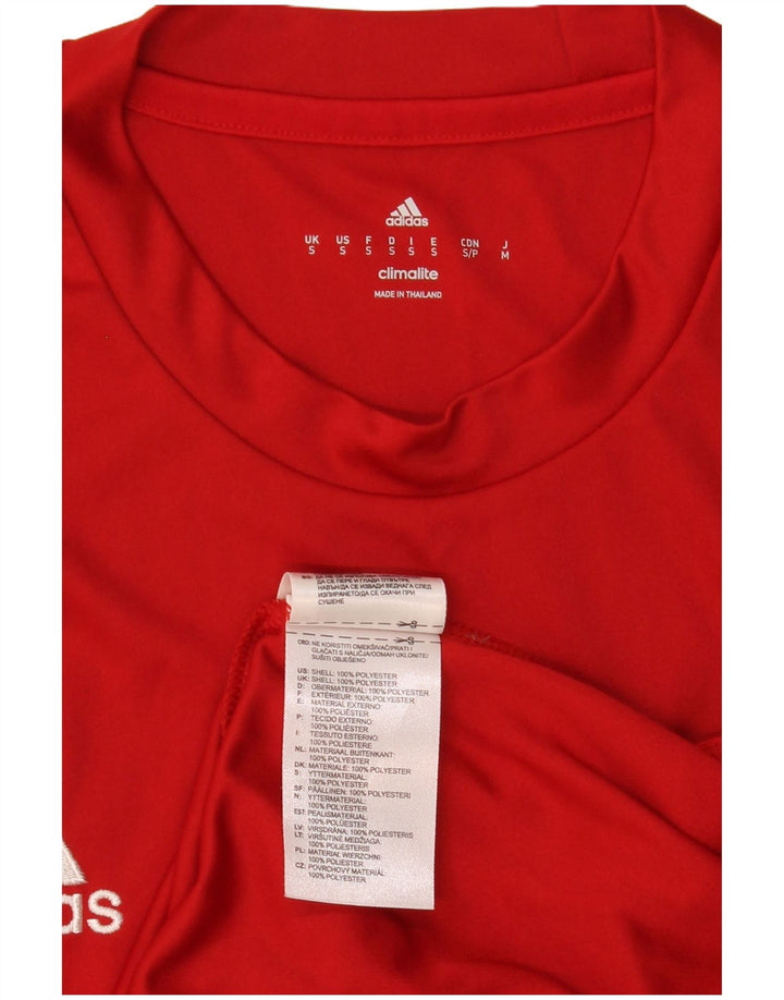 Adidas Mens Climalite Camiseta Top Pequeño Rojo Poliéster