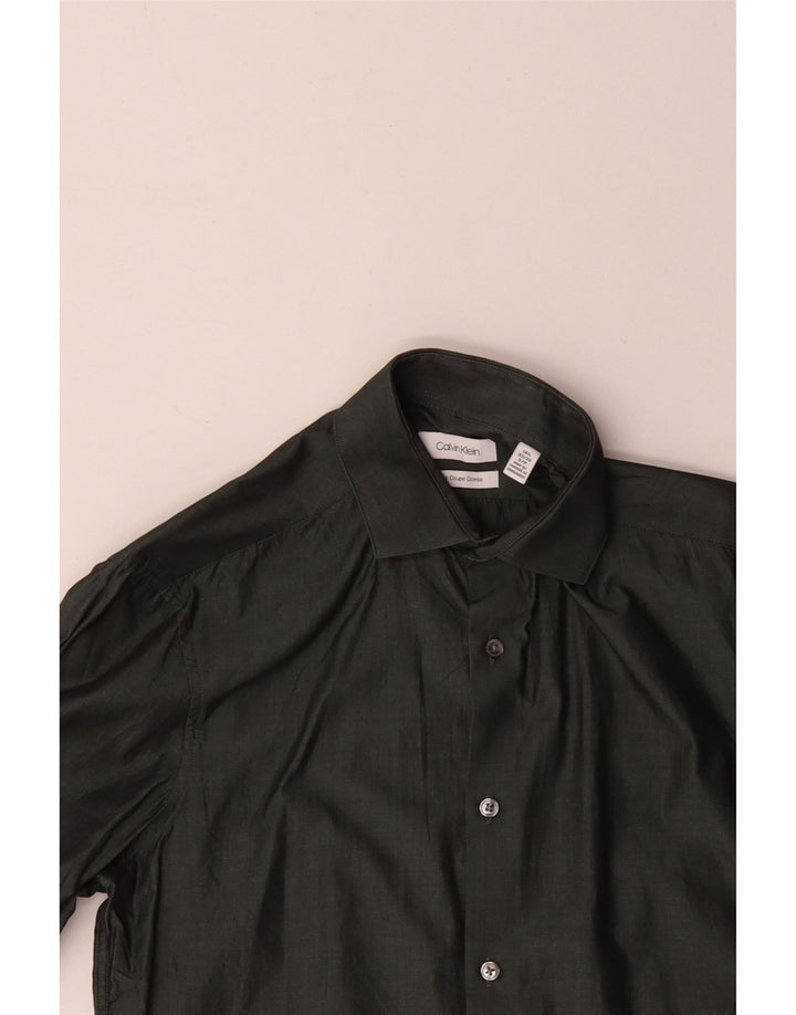 Camisa Calvin Klein para hombre talla 14 1/2 pequeña verde