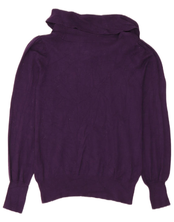 Marks & Spencer Suéter tipo jersey con cuello vuelto para mujer UK 42 Viscosa morada mediana
