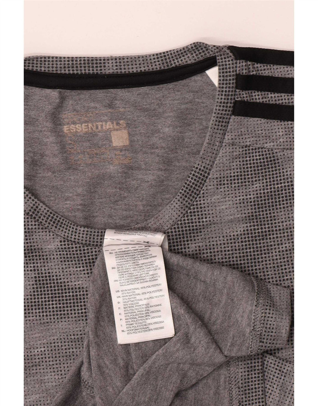 Adidas Mens Climalite Camiseta Top Pequeño Gris Camuflaje Poliéster