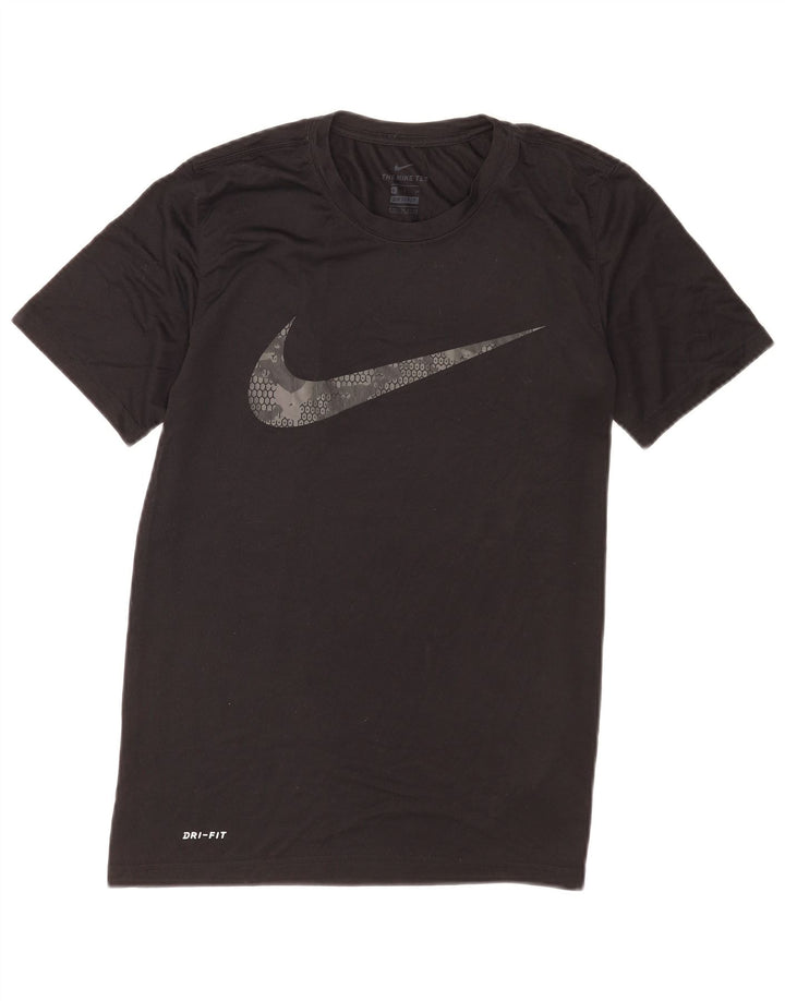 Nike Dri Fit Graphic Camiseta para hombre, talla pequeña, poliéster negro