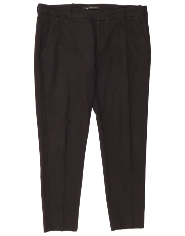 Zara Mujer Pantalón Chino Slim XL W32 L28 Negro Poliéster