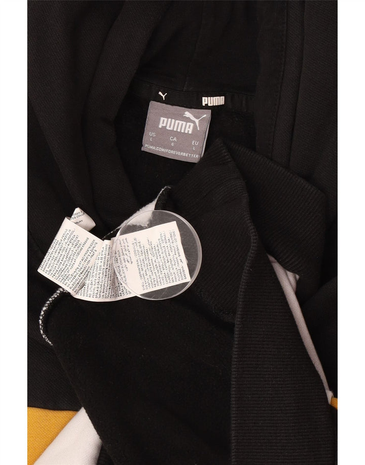 Puma Hombre Sudadera Con Capucha Gráfica Jersey Grande Negro Colorblock Poliéster