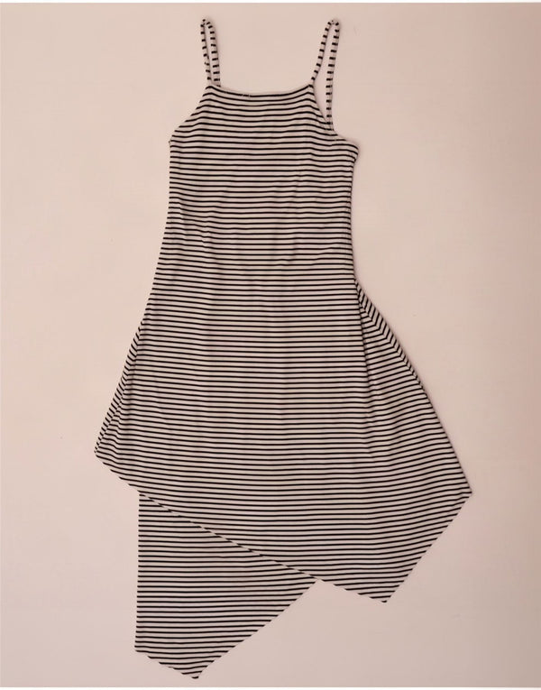 Vestido asimétrico sin mangas para niña 9-10 años Blanco a rayas de River Island