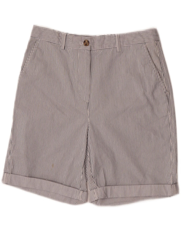 Marks & Spencer Pantalones cortos chinos para mujer UK 10 Small W28 Algodón blanco a rayas