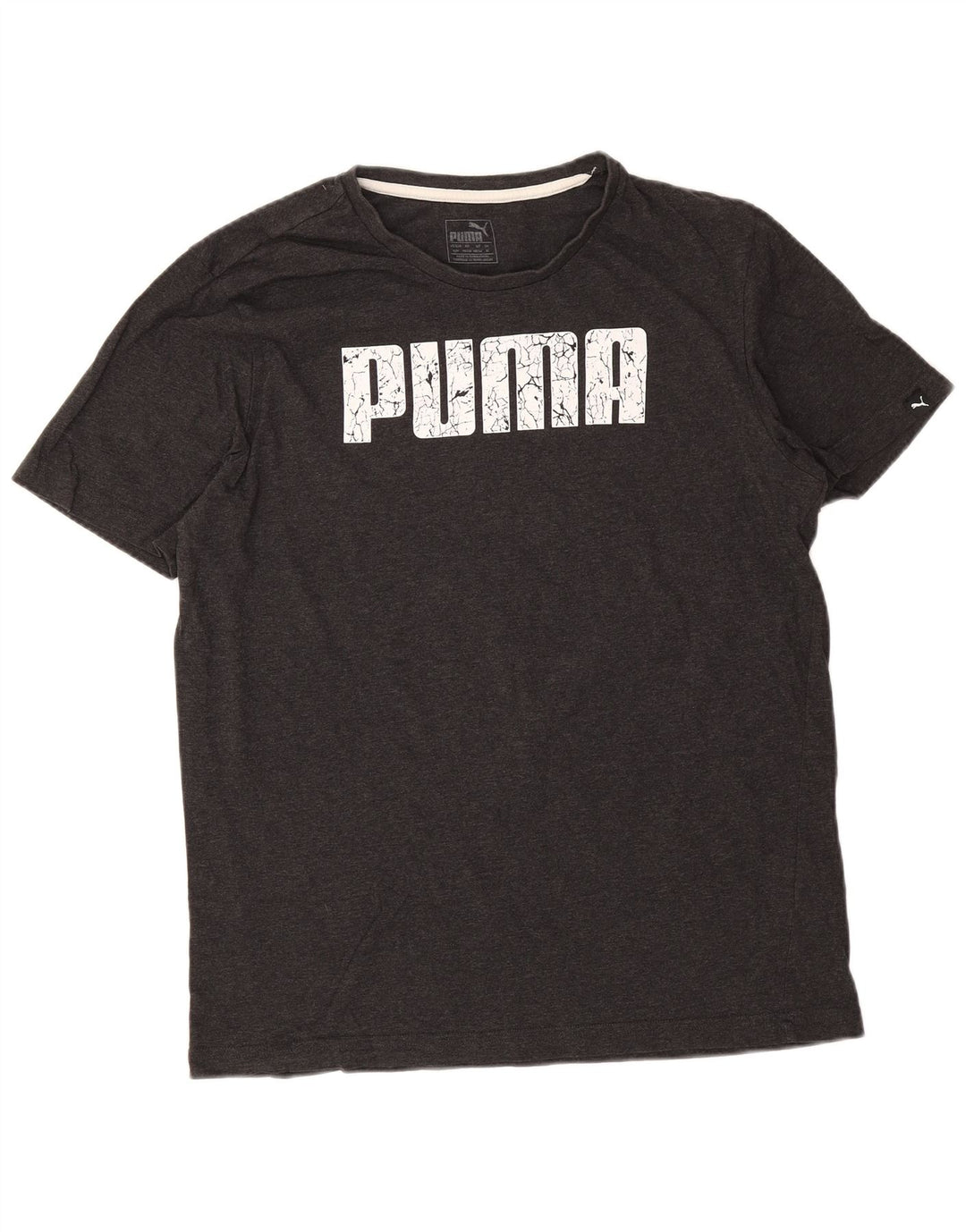 Puma Camiseta gráfica para hombre Top de algodón gris medio